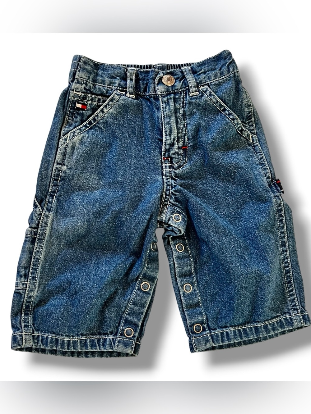 VTG 90s Tommy Hilfiger Carpenter Jeans Toddler Sz 3-6mo Logo Streetwear C-8